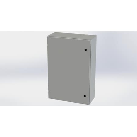 Saginaw Control & Engineering 1/4 Turn Latch Electrical Enclosures, 36 in H, 10 in D, 24 in W, NEMA 3R, 4, 12, 13, Carbon Steel SCE-36EL2410LP